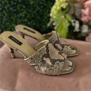 Python DKNY mule heeled sandals | Size 9
